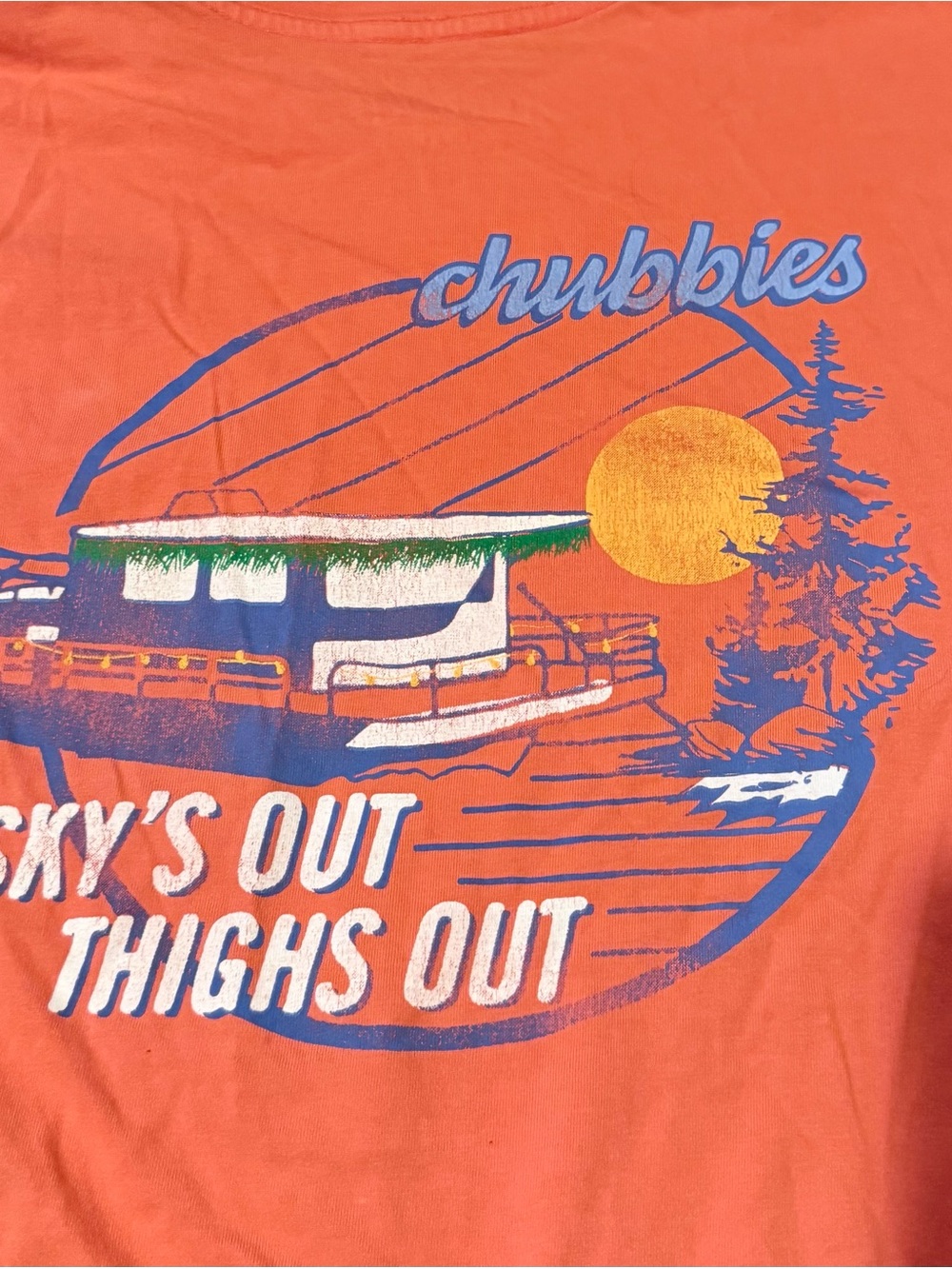 Chubbies Coral Houseboat Graphic Tee - "Sky's Out Thighs Out" - Picture 1 of 3